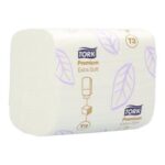 Toilettenpapier 11,2 cm x 19 cm 2-lagig Einzelblatt weiss T3 Tork Premium