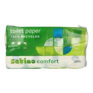Toilettenpapier recycelt 9,5 cm x 13,8 cm 3-lagig 250 Blatt weiss Satino Comfort