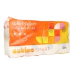 Toilettenpapier recycelt 9,5 cm x 11 cm 3-lagig 250 Blatt weiss Satino Smart MT1