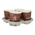 Holzschliff Trinkbecherhalter für 4 Becher