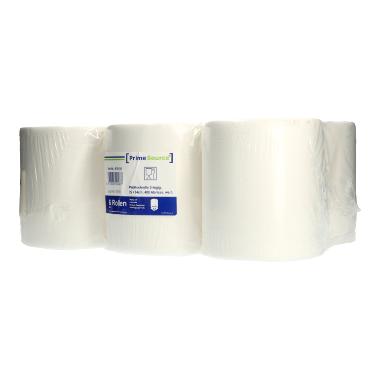 510101 Putztuchrolle 22 cm x 34 cm x 136 m 2-lagig 400 Blatt weiss PrimeSource – Bild 1