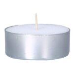 Maxi-Teelichte Ø 58 mm in Metallhülse weiss 10 Stunden Brenndauer