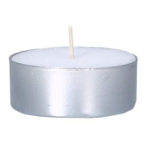 Maxi-Teelichte Ø 58 mm in Metallhülse weiss 10 Stunden Brenndauer