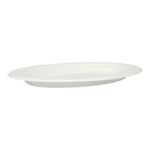 Bagasse-Teller 26 cm x 19 cm ungeteilt oval weiss PrimeSource BeGreen