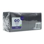 Serviette 24 cm x 24 cm 3-lagig 1/4 Falz schwarz