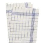 Geschirrtuch 50 cm x 70 cm blau-weiss Halbleinen