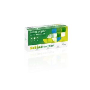 Toilettenpapier recycelt 9,4 x 12 cm 3-lagig 250 Blatt weiss Satino Comfort