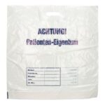 LDPE-Tragetaschen 61 cm x 63 cm x 5 cm  Patienteneigentum