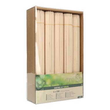 252002 Hartholz Schaschlik-Spiesse einseitig spitz 25 cm – Bild 1