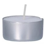 Teelichte Ø 38 mm in Metallhülse weiss 6 Stunden Brenndauer