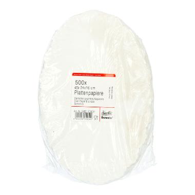264011 Plattenpapier oval 16 cm x 24 cm weiss – Bild 1