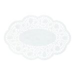 Tablettdeckchen Papier oval 15 cm x 22 cm weiss