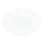 Moccadeckchen Papier oval 17 cm x 24 cm weiss