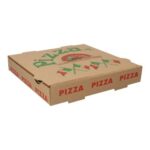 Pizzakarton Francia 24 cm x 24 cm x 4 cm braun Neutraldruck Fahne