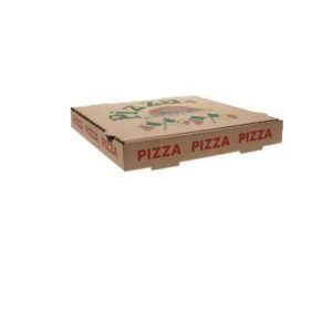 Pizzakarton Francia 28 cm x 28 cm x 4 cm braun Neutraldruck Fahne