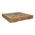 Pizzakarton Francia 33 cm x 33 cm x 4 cm braun Neutraldruck Fahne