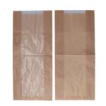 Sichtstreifenbeutel Kraft-Pergamin 20 cm x 9 cm x 44 cm braun