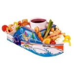 Snackschale Kraft 320 mm x 120 mm 3-geteilt Boat Combo Meal Carrier
