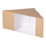 Sandwichbox Karton-PLA 123 mm x 72 mm x 123 mm braun mit Sichtfenster
