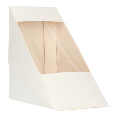 29364 Sandwichbox Karton-PLA 123 mm x 72 mm x 123 mm weiss mit Sichtfenster – Bild 1