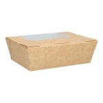 Salatbox Kraft 160 mm x 120 mm x 50 mm 650 ml braun mit PE-Fenster
