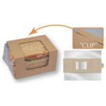 Sandwichverpackung Karton-OPP 120 mm x 353 mm braun