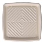 Bagasse-Servierplatte 312 mm x 312 mm x 28 mm braun quadratisch