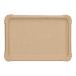 Pappteller eckig 16 cm x 23 cm braun VERIVE