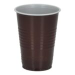 Automatenbecher PS Ø 70,3 mm x 91 mm 180 ml braun-weiss quergeriffelt