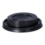 Flach-Deckel PS Ø 80,0 mm mit Trinkloch schwarz PrimeSource