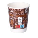 Doppelwand-Kaffeebecher Pappe-PE Ø 80 mm x 92 mm 200ml PS FSC Mix Credit