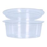 Dressingbecher APET Ø 70 mm x 25 mm 50 ml transparent mit anh. Deckel
