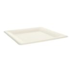 Bagasse-Teller 26,2 cm x 26,2 cm x 2 cm ungeteilt weiss PrimeSource BeGreen