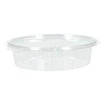 Salatbox PET 166 mm x 129 mm x 45 mm 390 ml oval transparent mit anh. Deckel