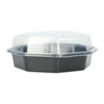 Salatbox Octaview PS 160 mm x 160 mm x 60 mm 400 ml unget.schwarz m. anh. Deckel