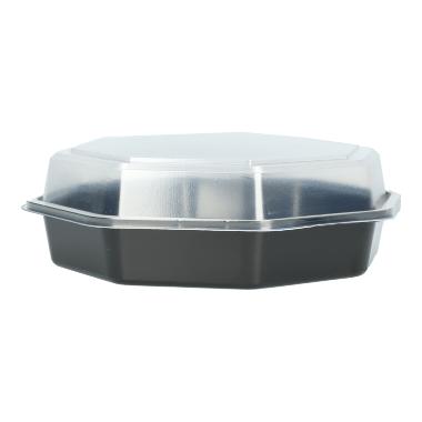 46723 Salatbox Octaview PS 190 mm x 190 mm x 60 mm 640 ml unget.schwarz m. anh. Deckel – Bild 1