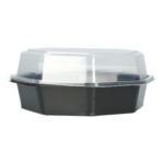 Salatbox Octaview PS 190 mm x 190 mm x 80 mm 850 ml unget.schwarz m. anh. Deckel