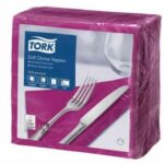 Serviette 39 cm x 39 cm 3-lagig 1/4 Falz violett Tork Advanced