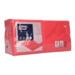 Serviette 24 cm x 24 cm 2-lagig 1/4 Falz rot Tork Advanced