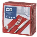 Serviette 39 cm x 39 cm 3-lagig 1/8 Falz rot Tork Advanced
