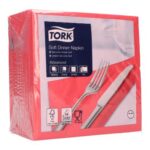 Serviette 39 cm x 39 cm 3-lagig 1/4 Falz rot Tork Advanced