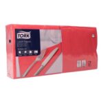 Serviette 33 cm x 33 cm 3-lagig 1/4 Falz rot Tork Advanced