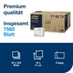 Toilettenpapier 11 cm x 19 cm 2-lagig Einzelblatt weiss T3 Tork Premium
