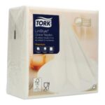 Serviette Airlaid 39 cm x 39 cm 1-lagig 1/4 Falz weiss  Tork LinStyle