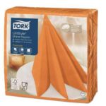 Serviette Airlaid 39 cm x 39 cm 1-lagig 1/4 Falz orange Tork LinStyle