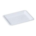 Bagasse-Teller 20 cm x 15,1 cm x 1,6 cm ungeteilt weiss