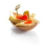 Palmblatt Dip-Schälchen 11,5 cm x 6 cm x 2 cm braun