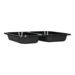 CPET-Menüschale 227 mm x 178 mm x 29 mm 2-geteilt schwarz 440+330 ml