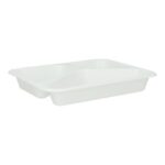 PP-Menüschale 227 mm x 178 mm x 32 mm 3-geteilt weiss 350+250+150 ml