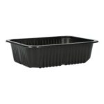 PP-Schale (mit Rippen) 187 mm x 137 mm x 50 mm ungeteilt schwarz 850 ml